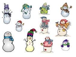 set of Cute Snowmen