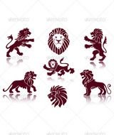 Medieval Wallpaper With Angels Lions And Eagles &mdash; Stock Image