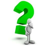 clipart of figure and green question mark