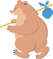 Bear With Knapsack At Clkercom Vector Online