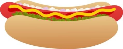 hot dog with sauce as a graphic image