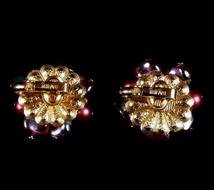 Glorious Crown Trifari 1960s Carnival Art Glass Bracelet & Earrings