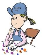 drawing of a girl at the table