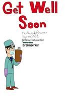clipart of Get Well Soon as the inscription in the picture