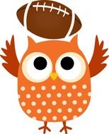 clipart owls with ball for american football