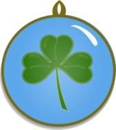 clover leaf on a blue pendant