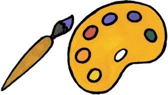 painted paint palette and brush