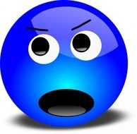 surprised blue smiley on a transparent background