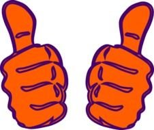 Two Thumbs Up Purple Blue At Clkercom Vector clipart