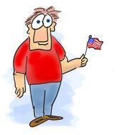 Funny Man With Flag Color Background Silly Characters