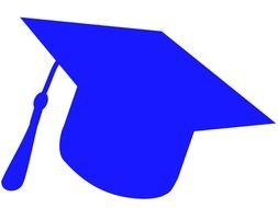 Graduation Hat, Blue Silhouette