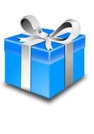 blue gift box with white bow