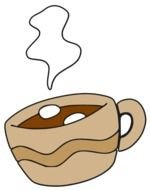 cup of coffee on a black background