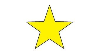 painted yellow star on a white background