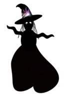 black silhouette of witch