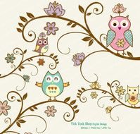 Similar To Oriental Style Tree And Owl Set 6 Inch On Etsy