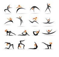 figures of gymnasts on a white background