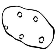 Potato, simple Line Art