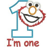 Elmo Birthday Embroidery Design 1st Sesame Street Face Machine Appl
