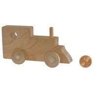 wooden toy in the form of a train on a white background