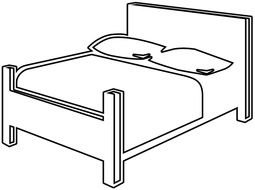 drawing of a bed