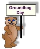 drawn groundhog with the inscription Groundhog Day