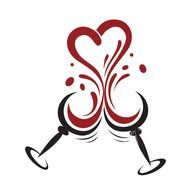 heart shaped wine glasses