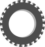 Clipart of grey Wheel