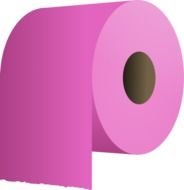 roll of pink toilet paper