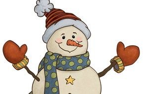 Clipart of happy snowflake