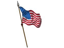 American Flag with stick