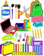 painted accessories for learning at school