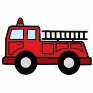 drawing of a fire truck on a white background