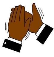 clapping hands on white background