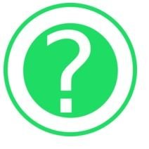 green question mark on a black background