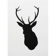 silhouette of a head of a horned deer