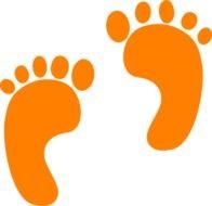Orange Small Footprints At Clkercom Vector Online