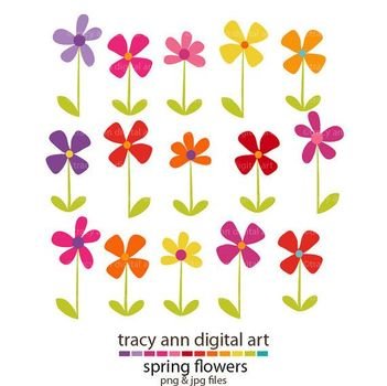 Rainbow Spring Flower Pink Yellow Purple Digital Images Digi