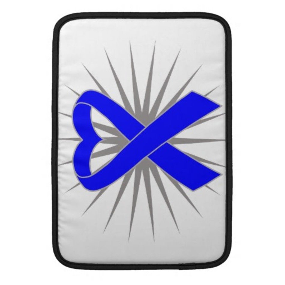 Rectal Cancer Ribbon Heart Macbook Sleeve