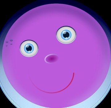 Round Purple Face Medium 600pixel Vector