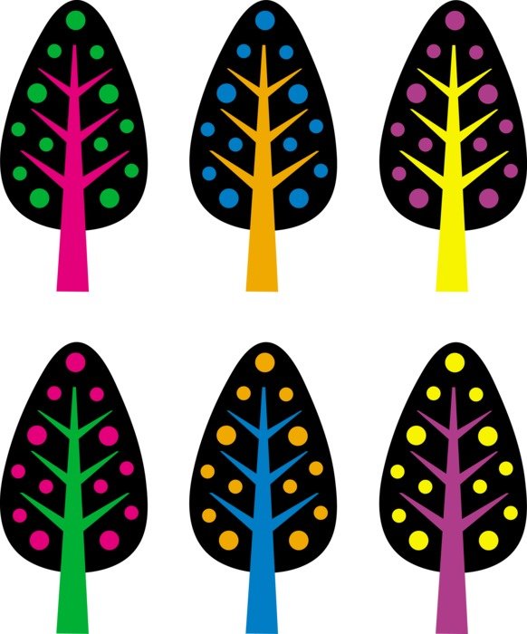 Cute Neon Christmas Trees drawing