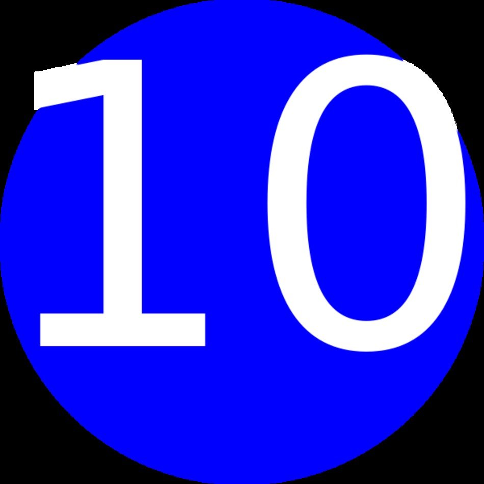 Blue Roundedwith Number 10 At Clkercom Vector