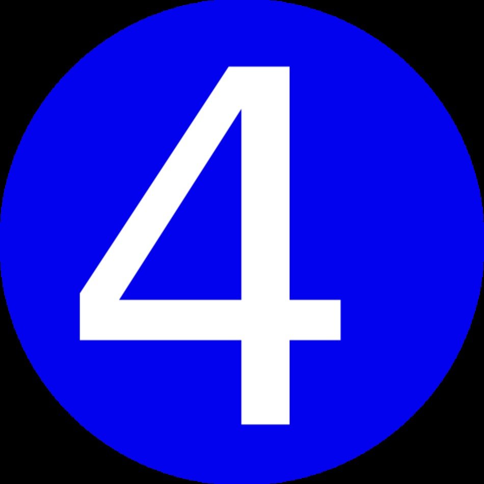 Blue Roundedwith Number 4 At Clkercom Vector