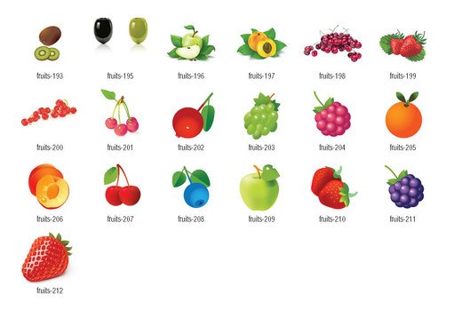 drawings of fruits with names for preschool
