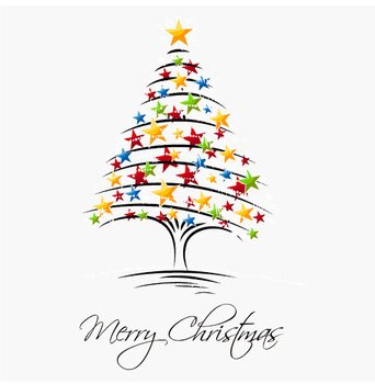 星で型どるクリスマスツリー Christmas Tree Vector clipart