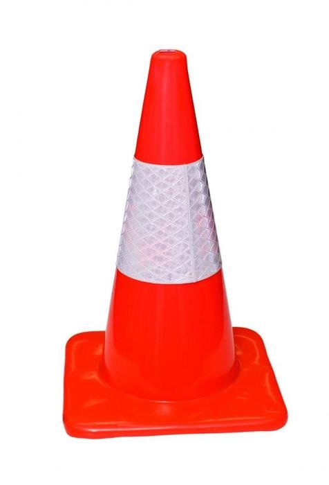 striped road cone