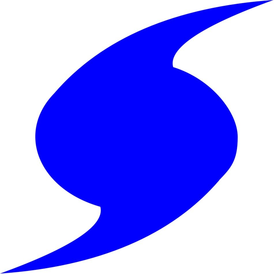 blue symbol of a hurricane