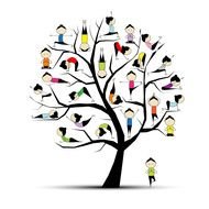 variety of yoga on a tree as picture