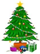 decorated christmas tree with gifts