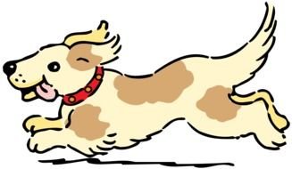 Happy Running Dog as picture for clipart